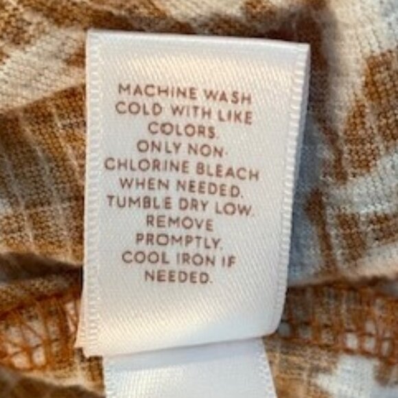 LC Lauren Conrad Dark Orange and White Shirt with Ruffled Sleeves - Picture 8 of 8